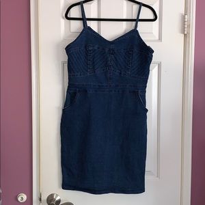 Windsor denim stitch detail dress